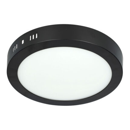 18w Sıva Üstü Panel Led Yuvarlak Siyah